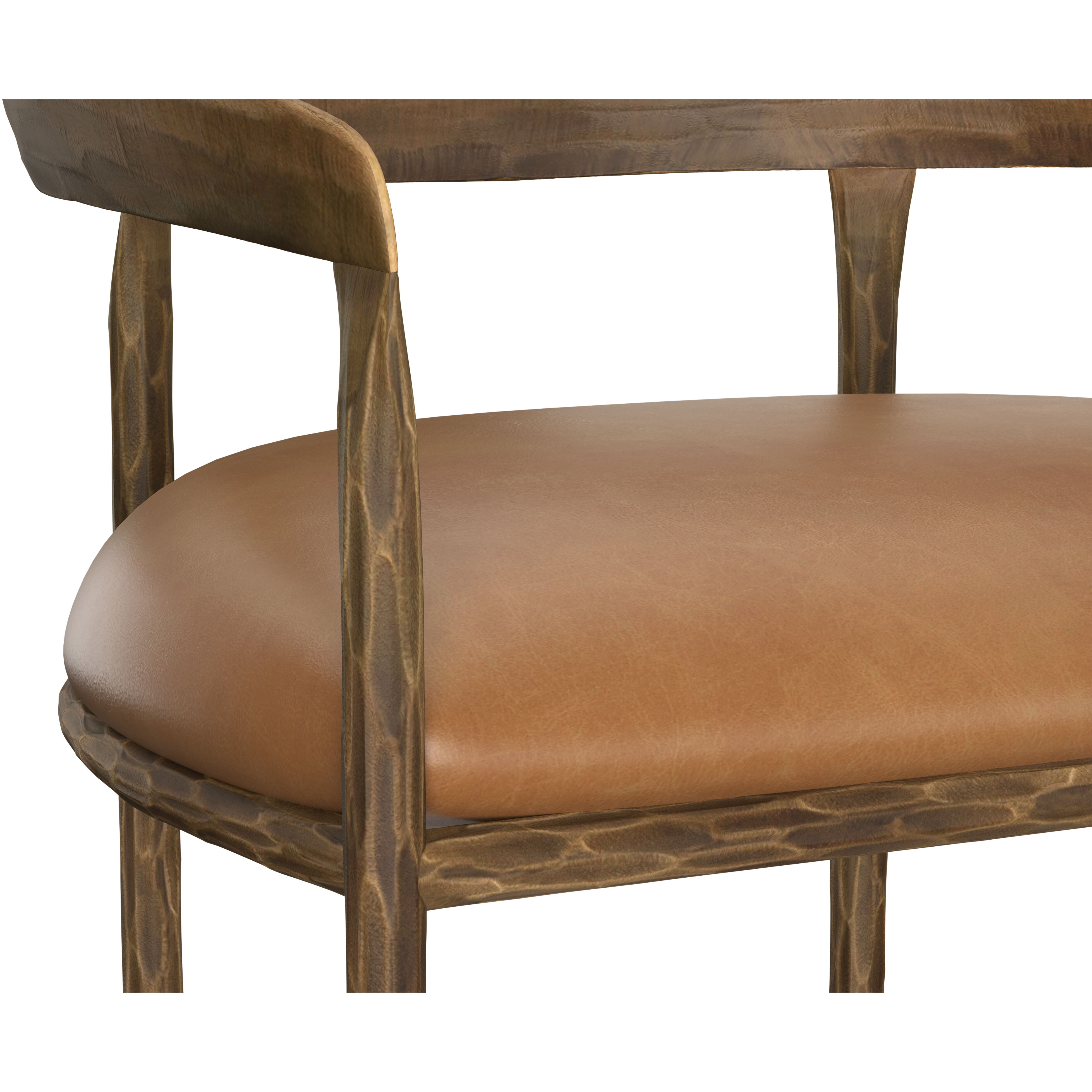 Zanatta 38.75 inch Tan Leather Barstool